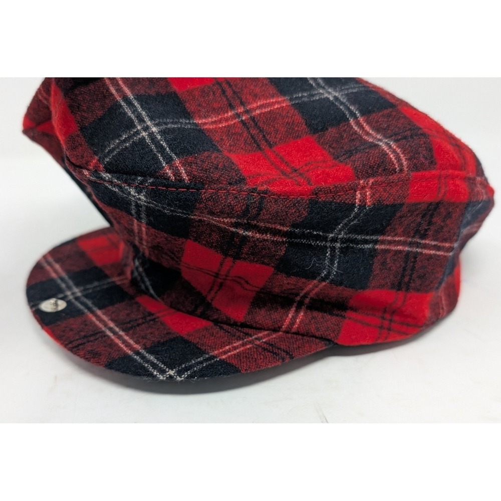 Pendleton Wool Plaid Flat Cap Hat Extra Large Red… - image 3